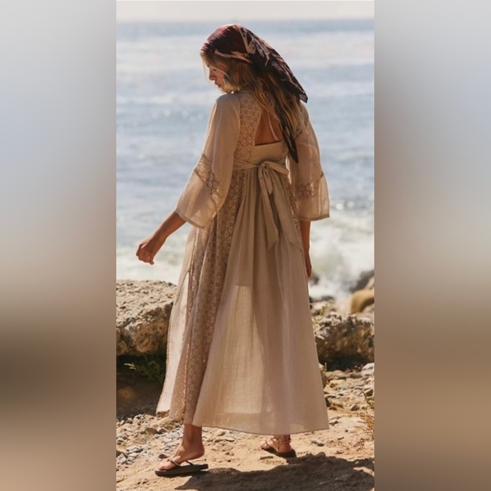 Free People Starlight Maxi Dress in Morning Oat - Picture 4 of 16